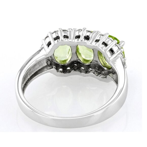 NIB - JTV STK173 Green Peridot Rhodium Over Sterling Silver Ring 2.49ctw - Sz 6 - Picture 4 of 9